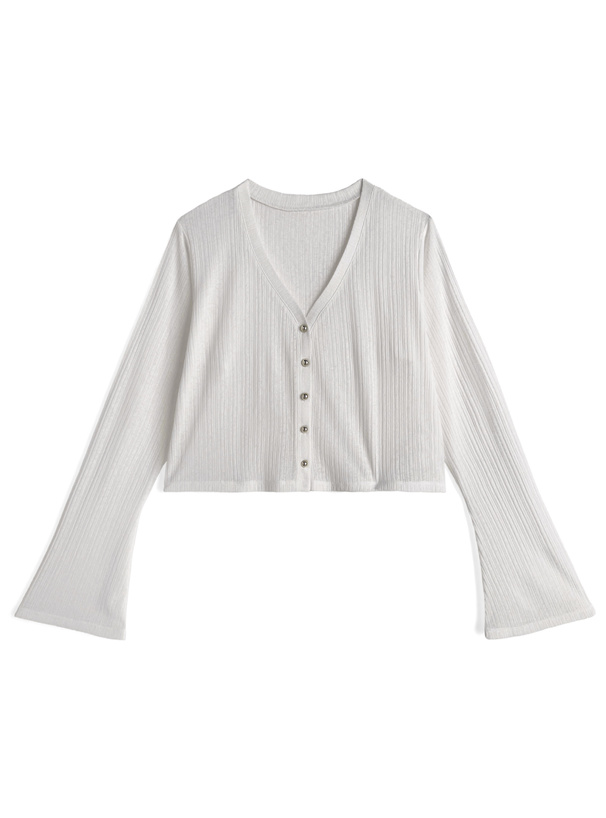 森香澄 接触冷感フレアスリーブシアーカーディガン