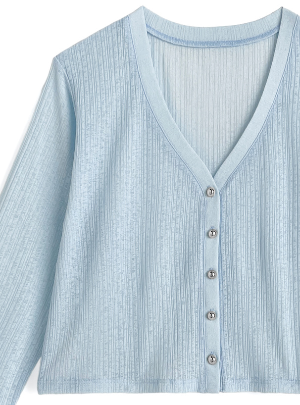 森香澄 接触冷感フレアスリーブシアーカーディガン