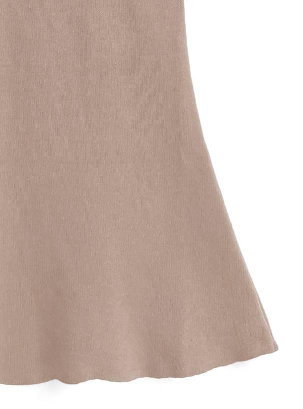 配色ホルターネックキャミソールニットワンピース