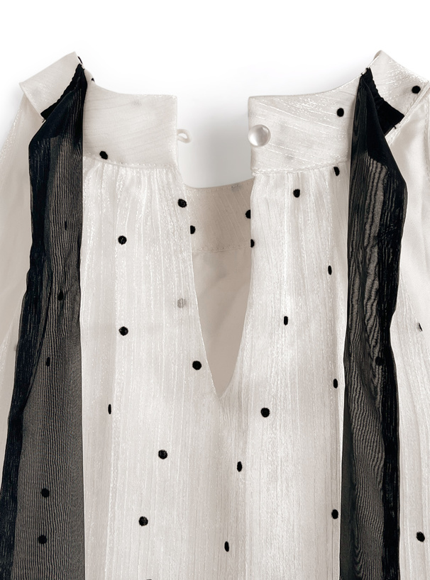 ドット柄リボンアメスリティアードミニワンピース