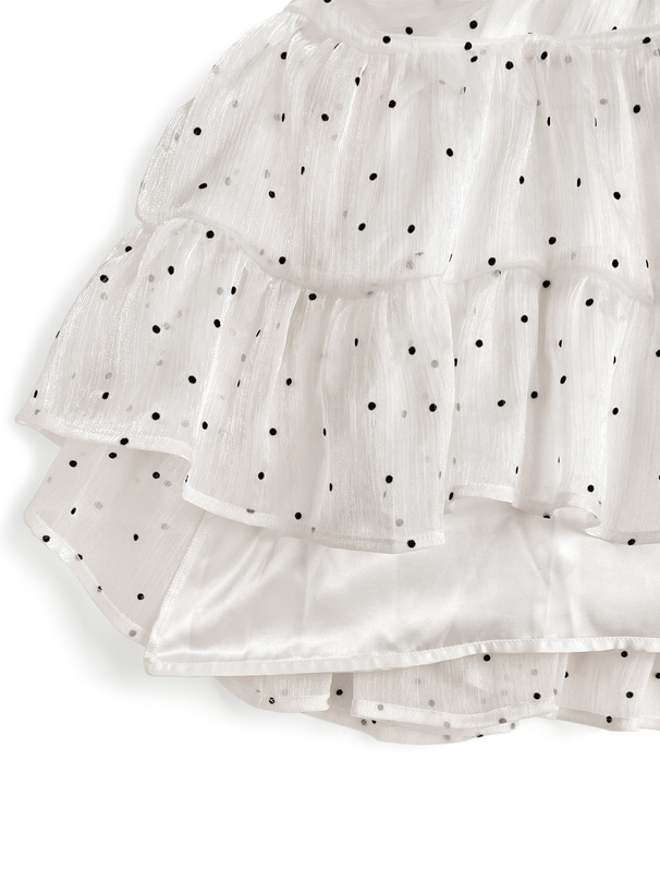 ドット柄リボンアメスリティアードミニワンピース