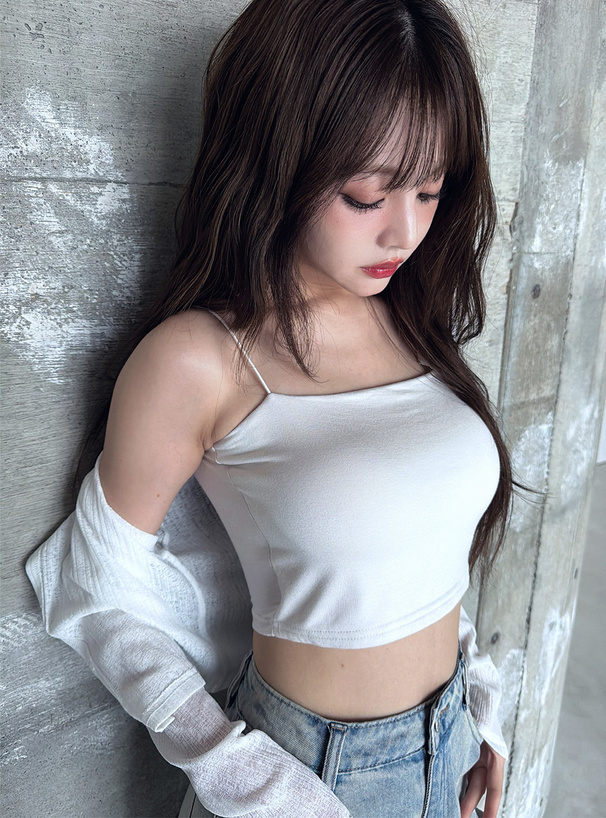 盛りパッド付きショートベアキャミソール