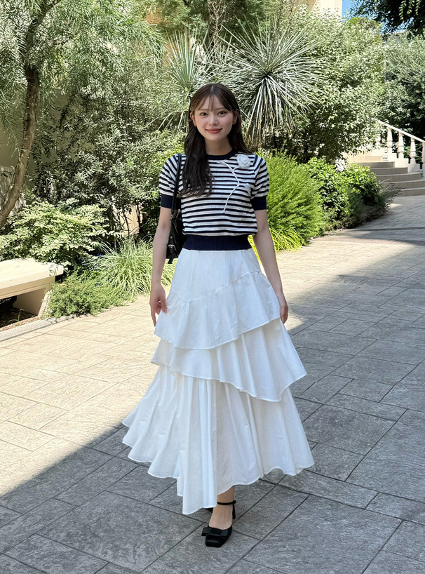 アシンメトリーティアードスカート