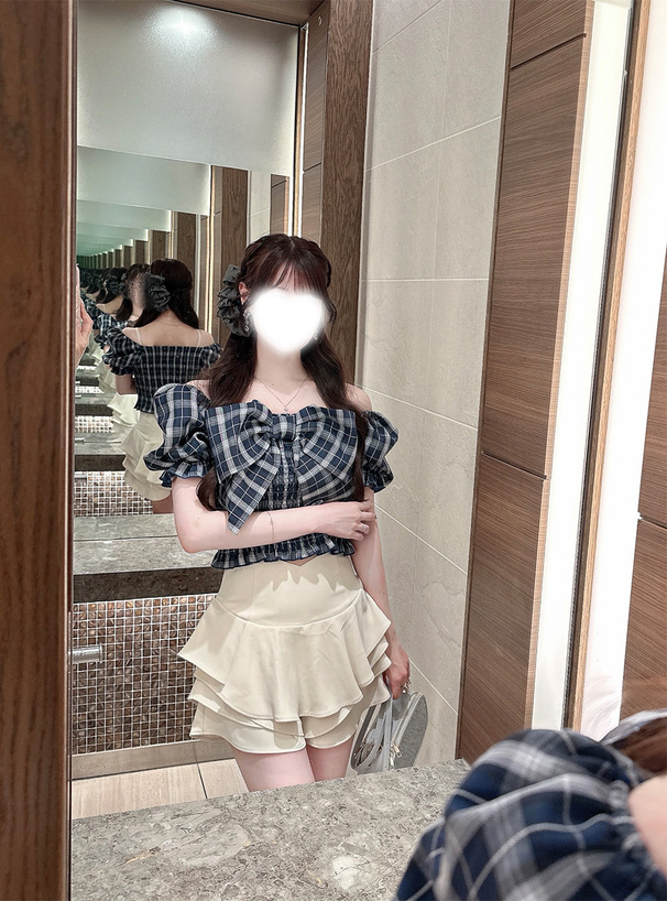 レイヤードミニスカートパンツ