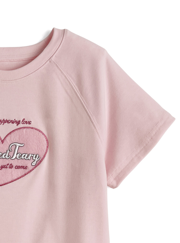 フェルトロゴ刺繍ラグランTシャツ