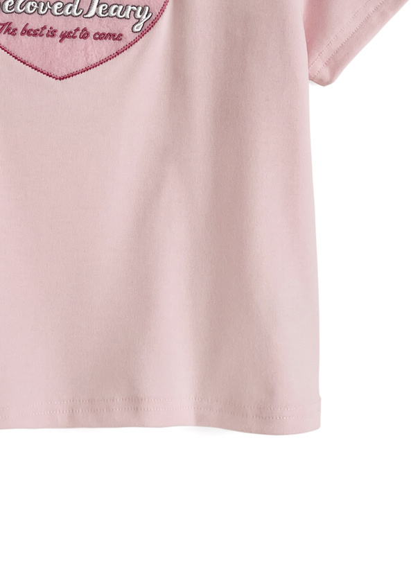 フェルトロゴ刺繍ラグランTシャツ