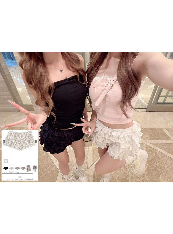 ティアードフリルミニショートパンツ