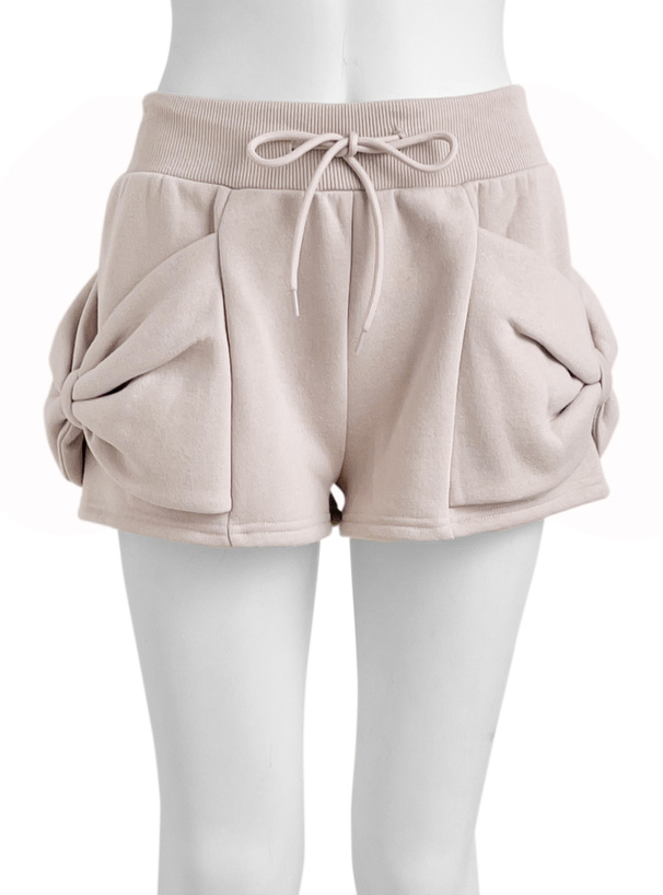 サイドリボンスウェットショートパンツ