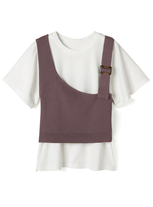 アシンメトリーデザインベストXTシャツセット