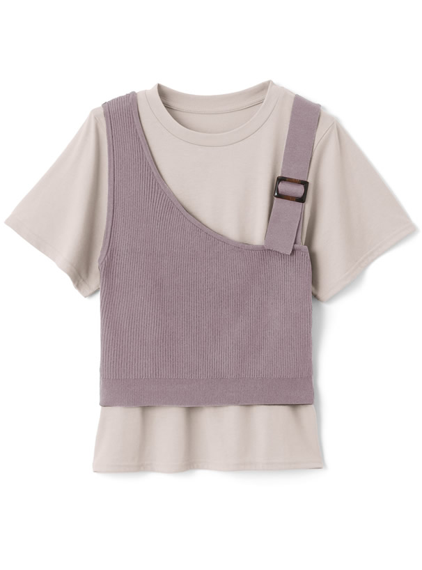 アシンメトリーデザインベストXTシャツセット