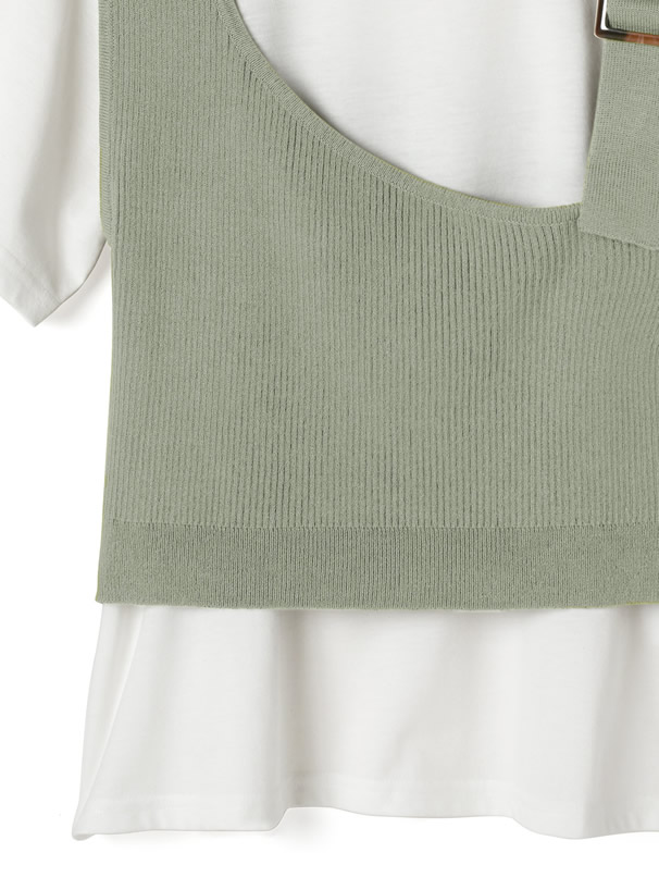 アシンメトリーデザインベストXTシャツセット