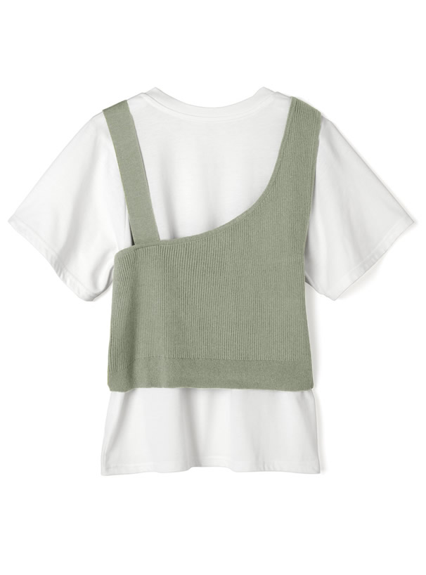 アシンメトリーデザインベストXTシャツセット