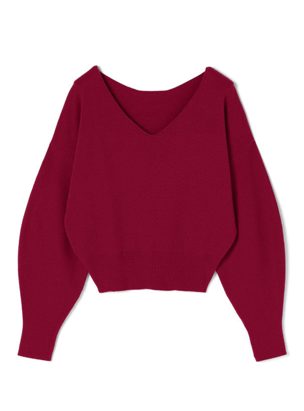 Vネックニットトップス