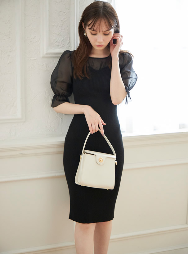 異素材バックリボンニットワンピース Rut494 レディースファッション通販のグレイル Grl 公式