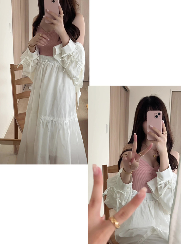パット付きクロップド丈ベアビスチェ