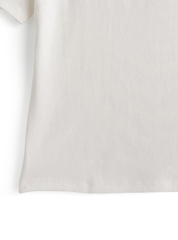 レース襟配色ポロトップス