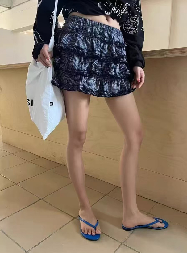 インパン裏地付フリルミニスカート