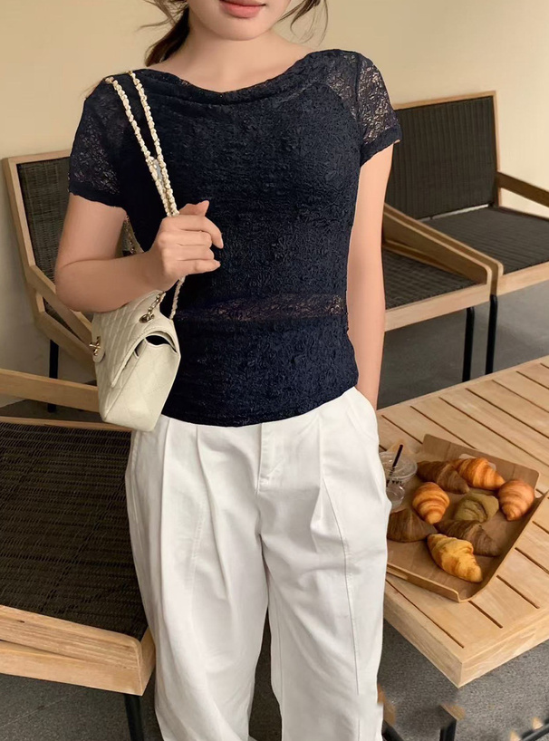 キャミソール付きドレープレーストップス