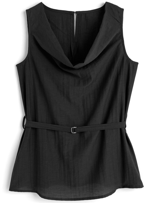 ベルト付きノースリーブドレープトップス