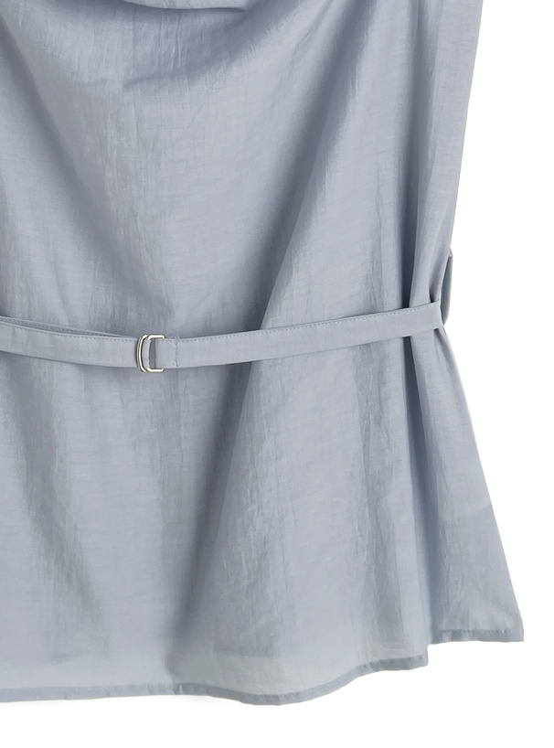 ベルト付きノースリーブドレープトップス