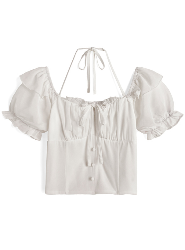 ホルターネックリボンシフォンブラウス[sd121] | レディース