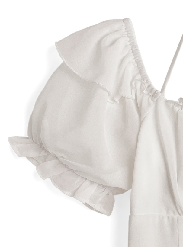 ホルターネックリボンシフォンブラウス