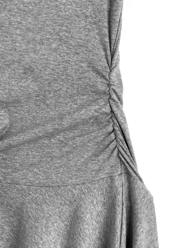 インパン付きヘンリーネックフレアミニワンピース