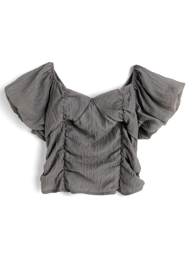 ギャザーパフスリーブブラウス