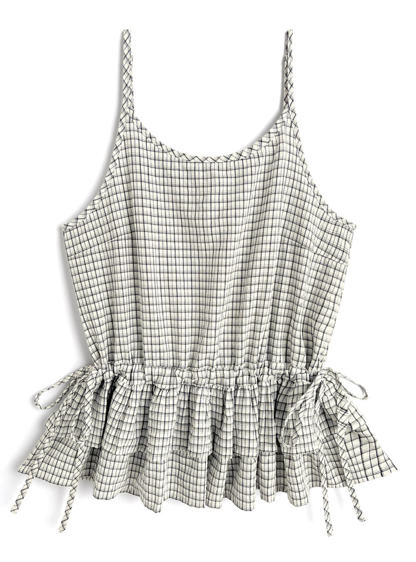 チェック柄フリルキャミソールチュニック[sd126]
