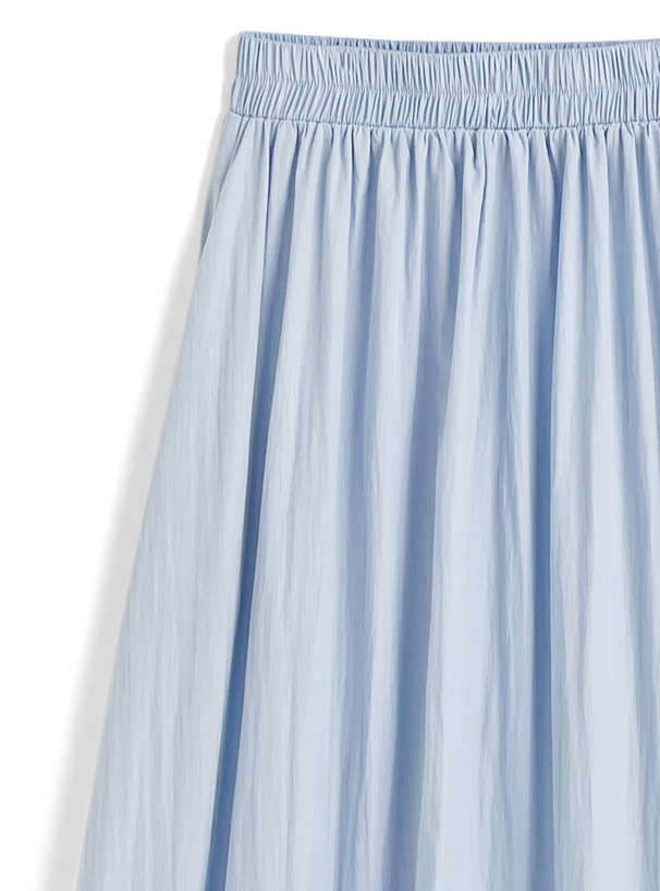 リボンフリルブラウス×フレアロングスカートセットアップ