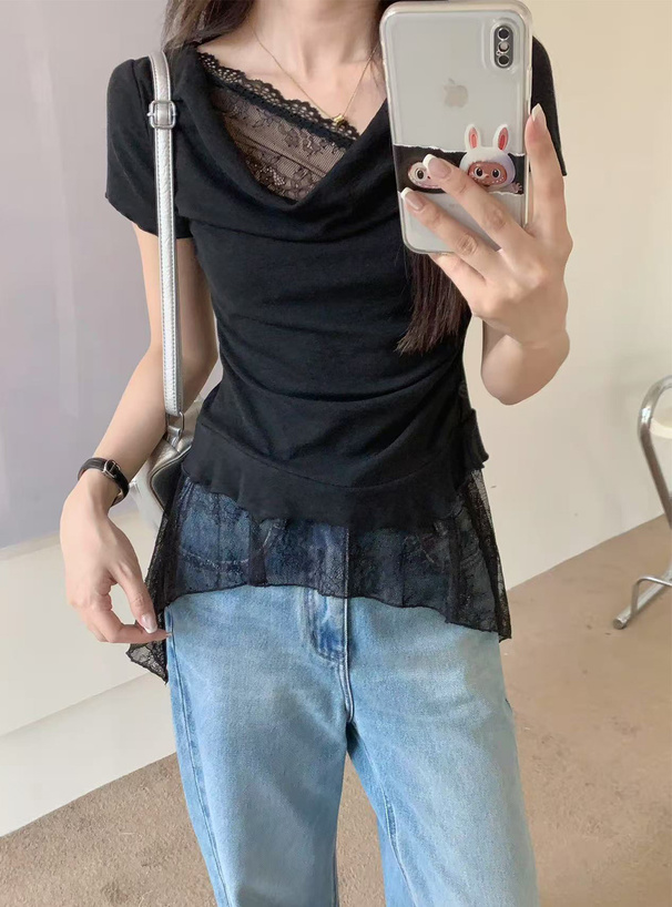 トップス CVT アシンメトリーレースヘムドレープトップス[sd144] | レディース