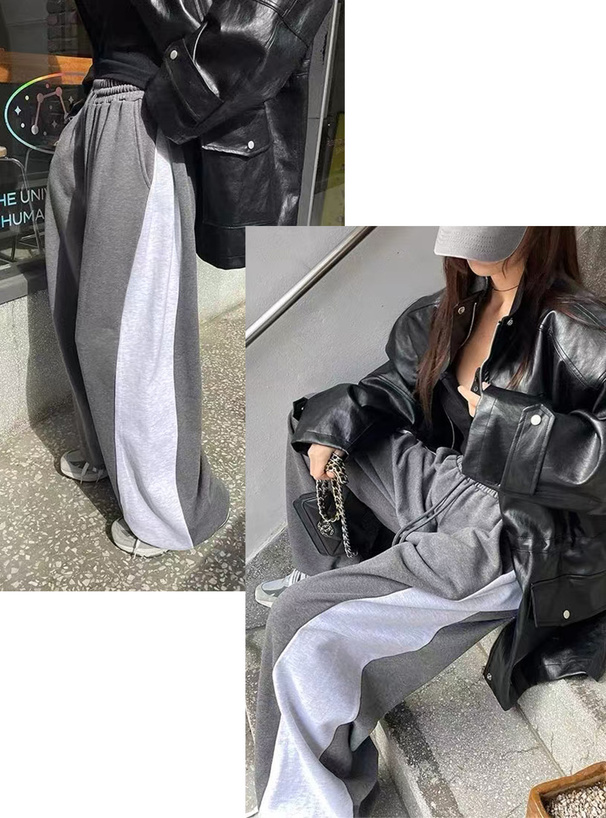 配色スウェットワイドパンツ
