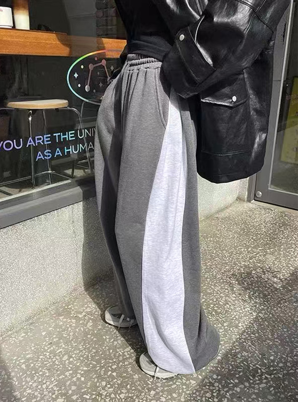 配色スウェットワイドパンツ