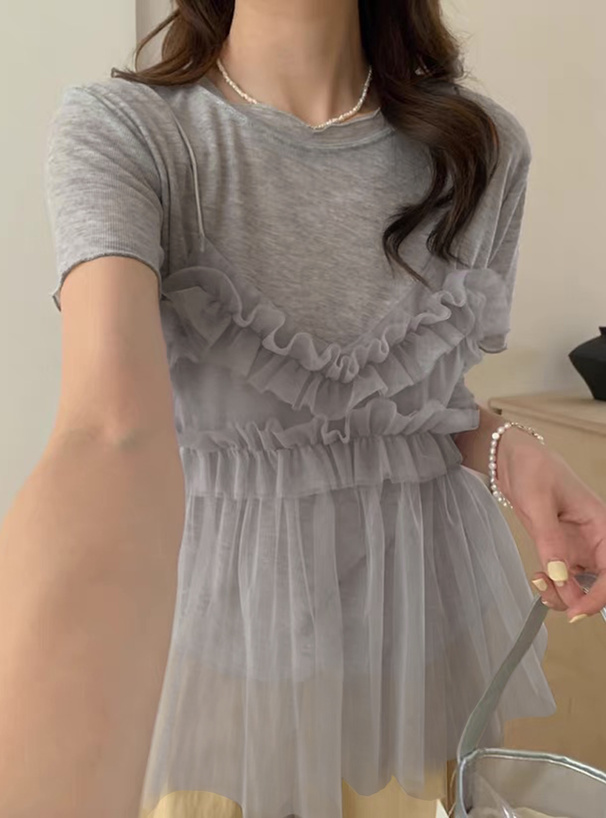 メロウトップス×チュールフリルビスチェアンサンブル