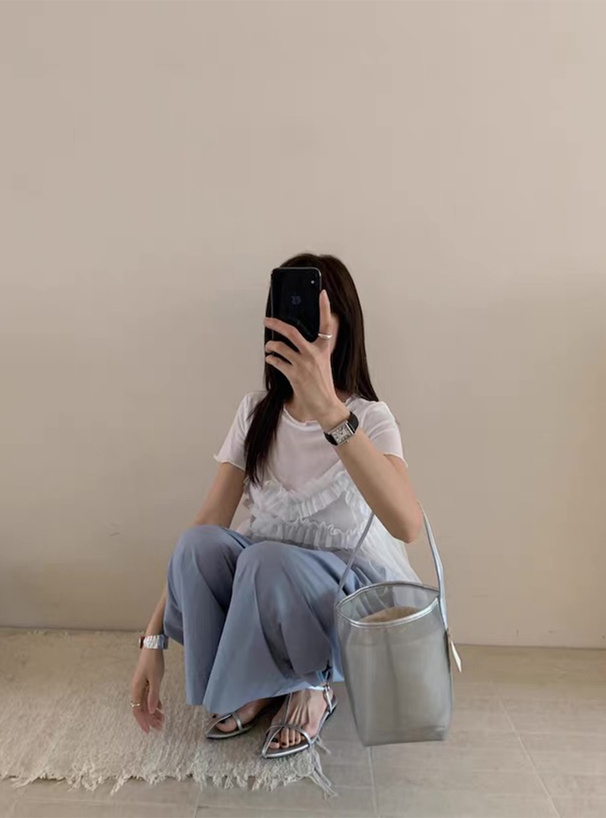 メロウトップス×チュールフリルビスチェアンサンブル