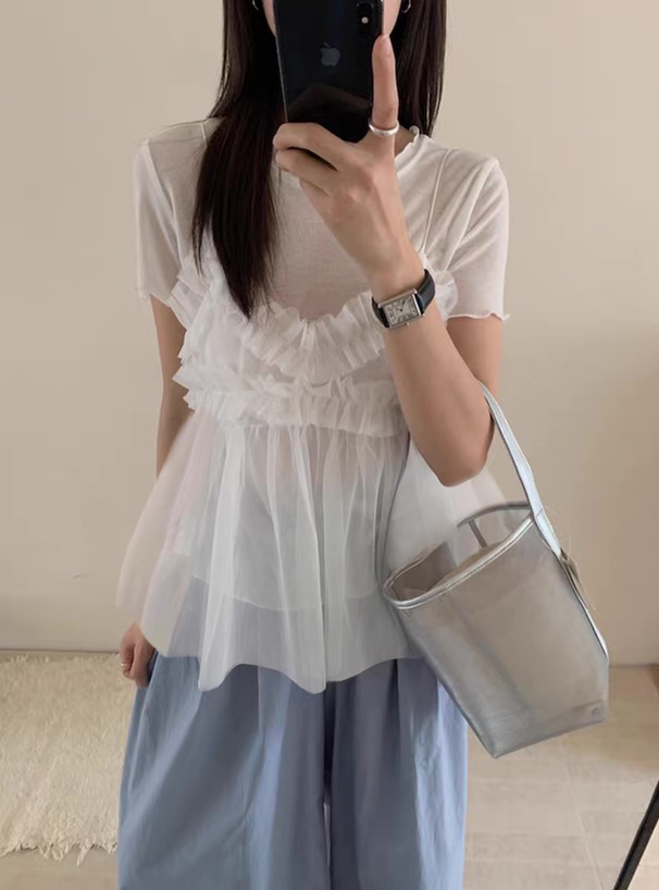 メロウトップス×チュールフリルビスチェアンサンブル