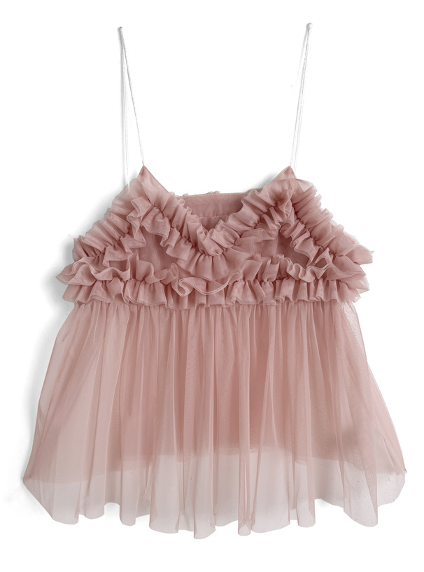 メロウトップス×チュールフリルビスチェアンサンブル