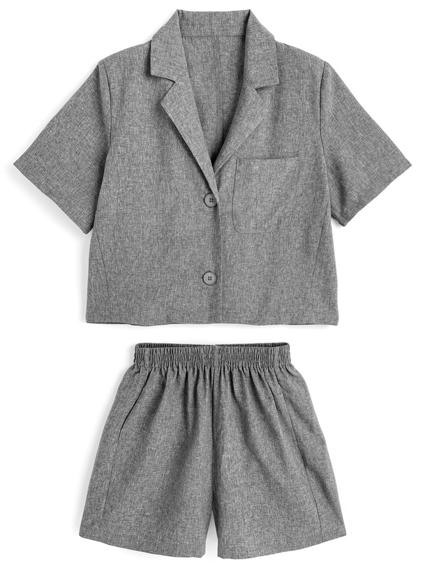 テーラードジャケット×ショートパンツセットアップ[sd152