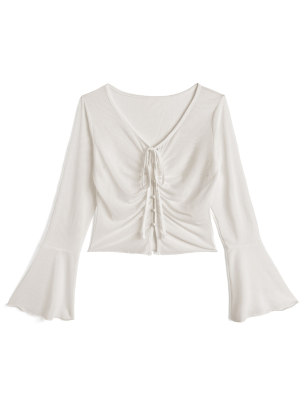 シアーリボンカーディガン×キャミソールアンサンブル