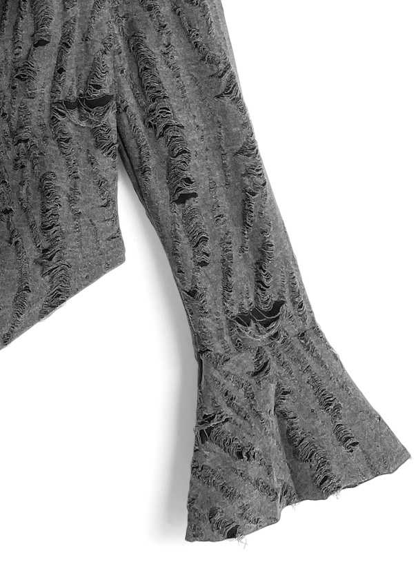 フロントリボンラッフルダメージカーディガン