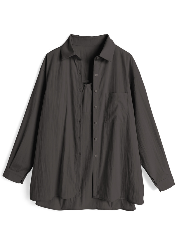 オーバーシャツ×キャミソールワンピースセットアップ