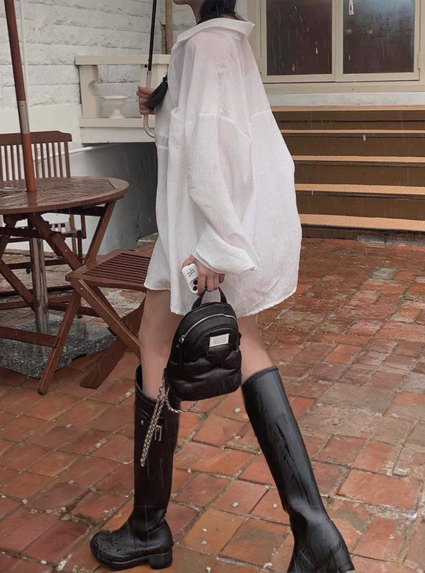 オーバーシャツ×キャミソールワンピースセットアップ