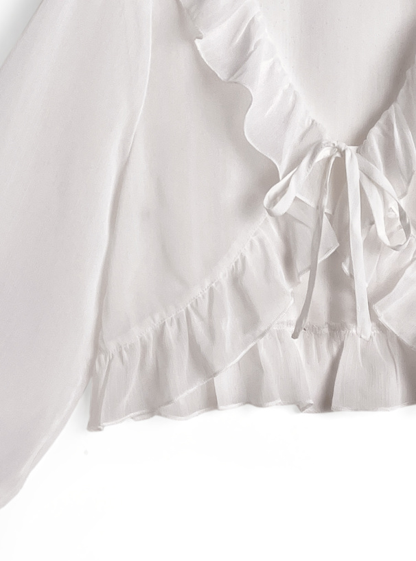 シアーフリルリボンボレロ