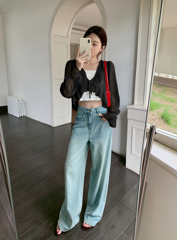 シアーフリルリボンボレロ