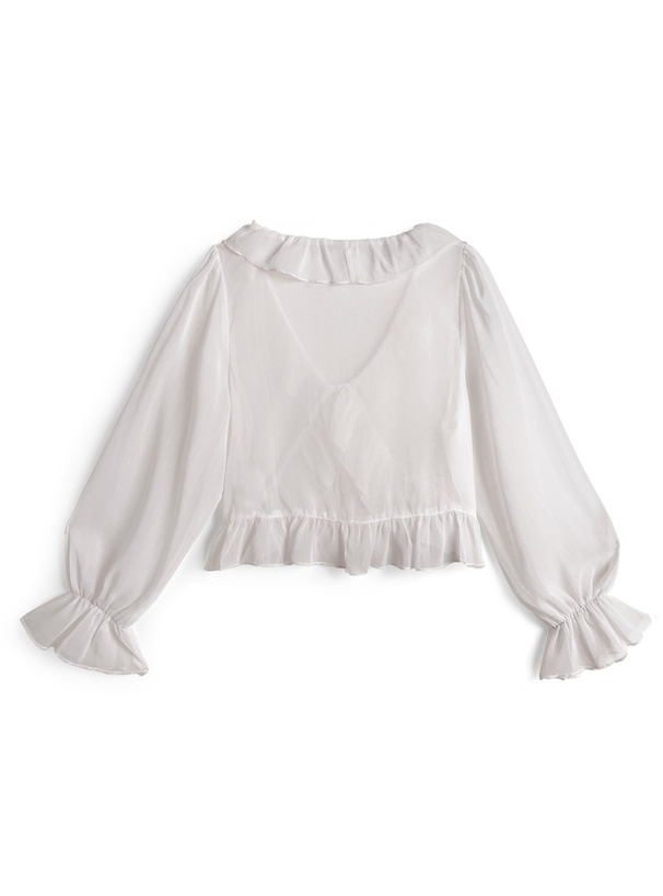 シアーフリルリボンボレロ