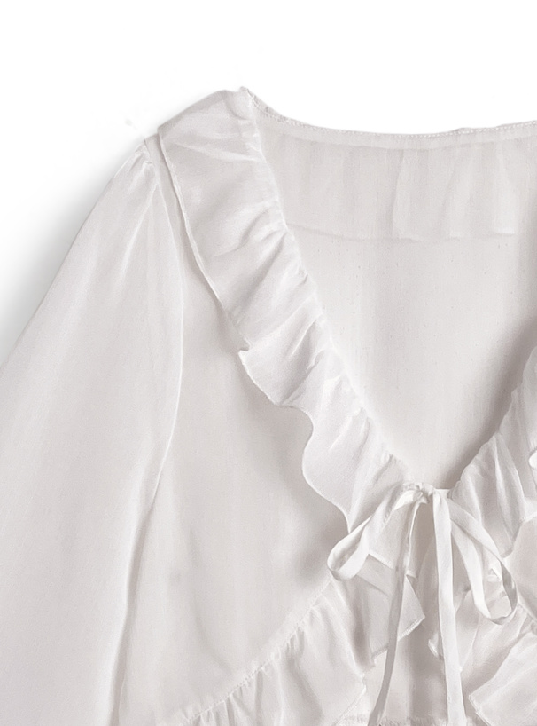 シアーフリルリボンボレロ