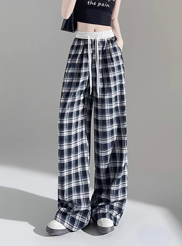 チェック柄ワイドパンツ[sd163] | レディースファッション通販の