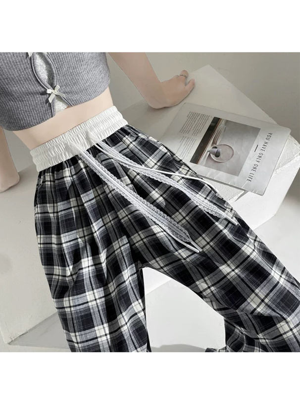 チェック柄ワイドパンツ[sd163] | レディースファッション通販の