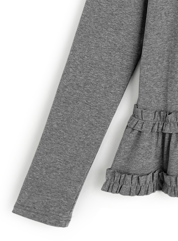 ぺプラムギャザーフリルトップス