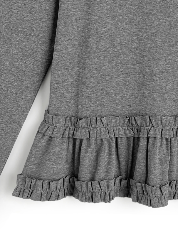 ぺプラムギャザーフリルトップス